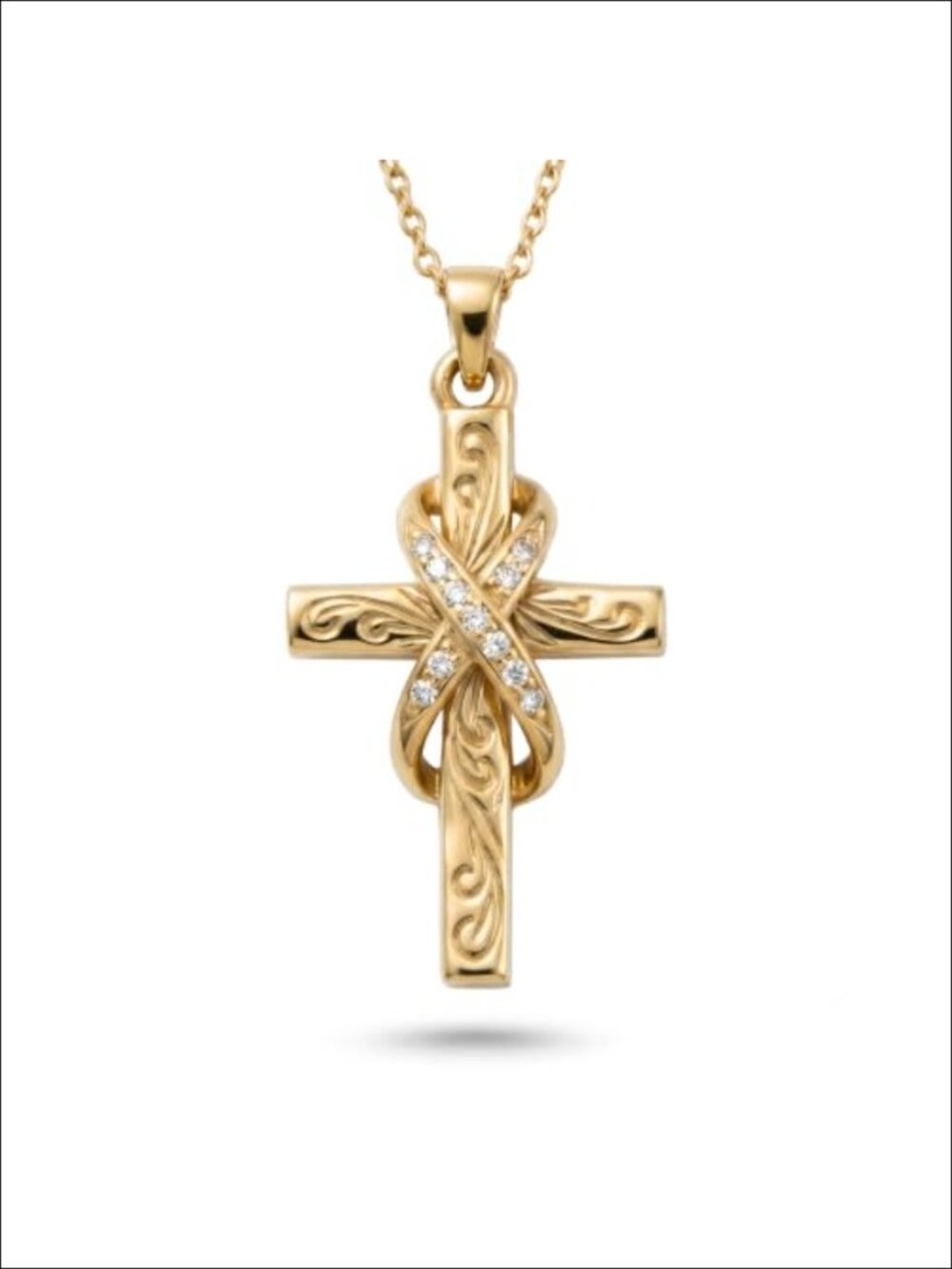 14K Gold Plated Infinity Cross Necklace for Women Religious Jewelry Gift